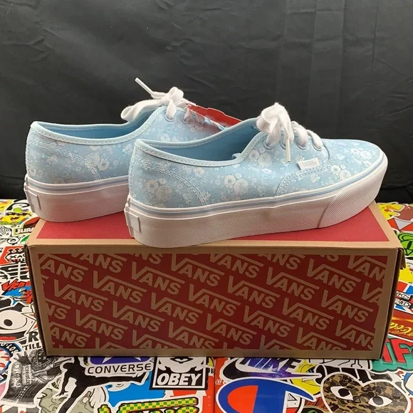 Vans Light Blue Floral Sneakers - Picture 2 of 11
